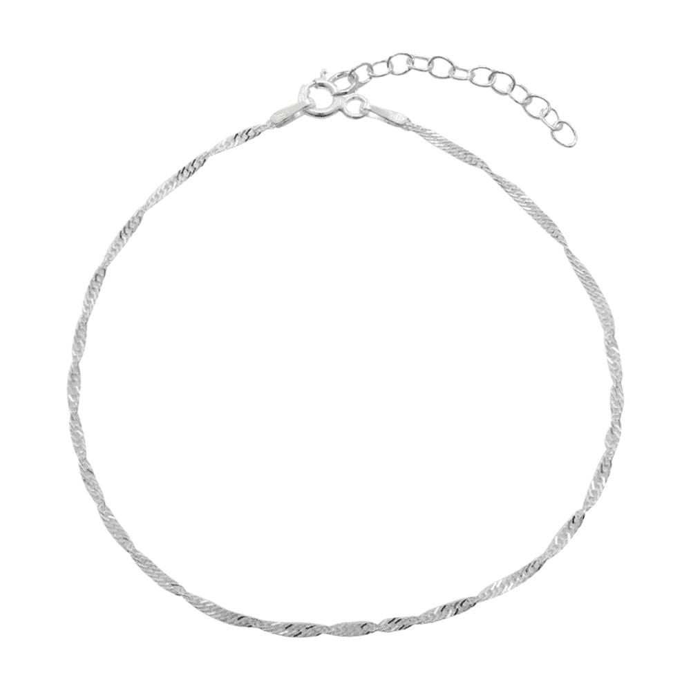 Fershop - Pulsera De Plata Cadena Singapur