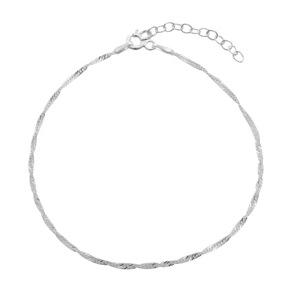Fershop - Pulsera De Plata Cadena Singapur