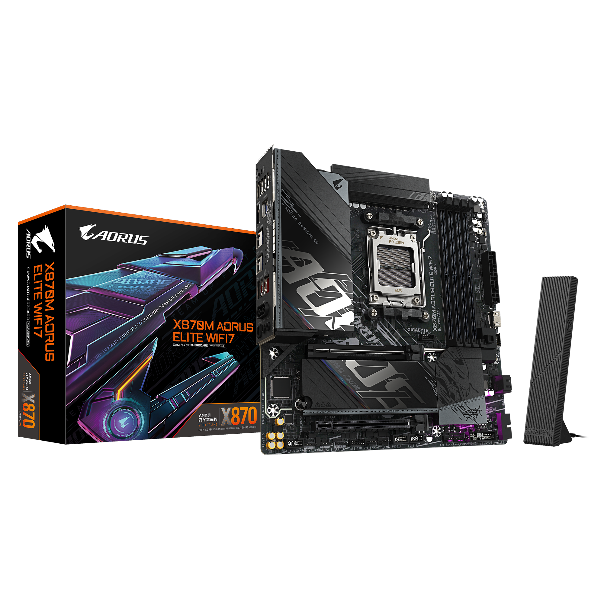 Placa Madre Gigabyte X870M Aorus Elite Wifi7, 4X Ddr5, 2X M.2, 2.5Gbe, Usb4, Pcie 5.0 X16