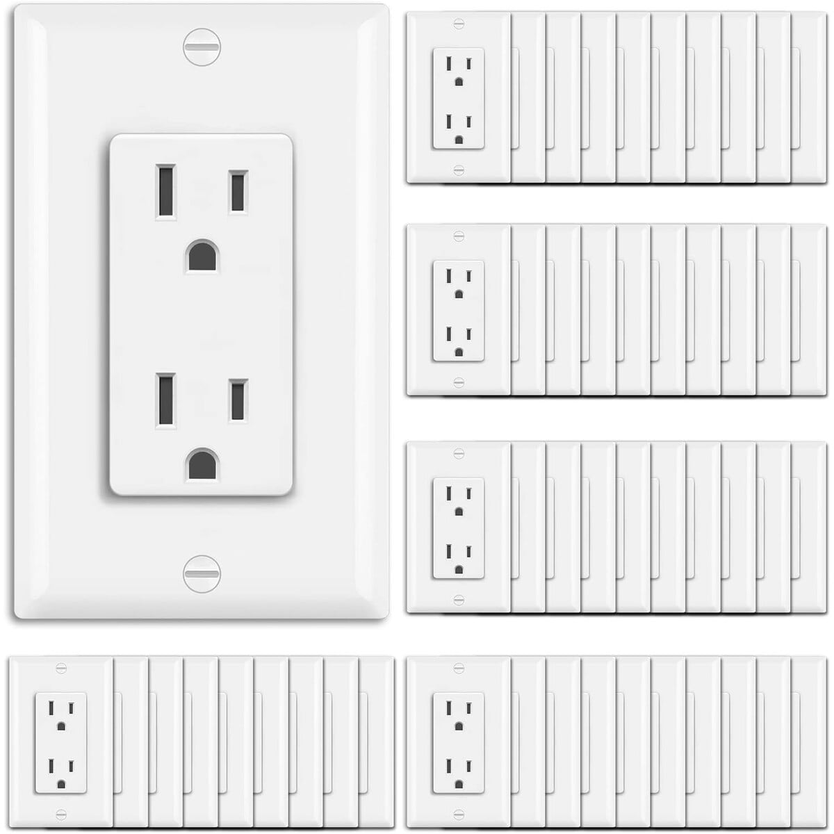 Enchufe Bestten 15a 125v Decorador Blanco Pack
