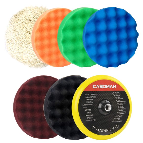 Kit de Pads Pulidores CASOMAN de 7 Pulgadas, 7 Piezas