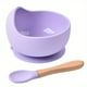 thumbnail image 1 of 1set Baby Feeding Bowl And Spoon Set, Silicone Baby Bowl Suction Cup With Wooden Spoon Silicone Suction Base Non Slip Baby First Feeding Kit Gift For Toddler Children Girls Boys, 1 of 5