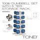 thumbnail image 3 of Set de mancuernas Tone Fitness de 45 kg de neopreno con rack, 3 of 8