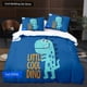 thumbnail image 1 of v1208 Bed Sheets Cartoon Dinosaur Duvet Cover King Queen Size Jurassic World Theme Bedding Set for Kids Boys Ancient Animal Polyester Quilt Cover 3-Piece Bedding Set (1 Duvet Cover + 2 Pillow Shams) B, 1 of 5