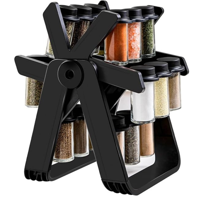 Genérico - Organizador Giratorio Para Especias 18 Frascos Negro