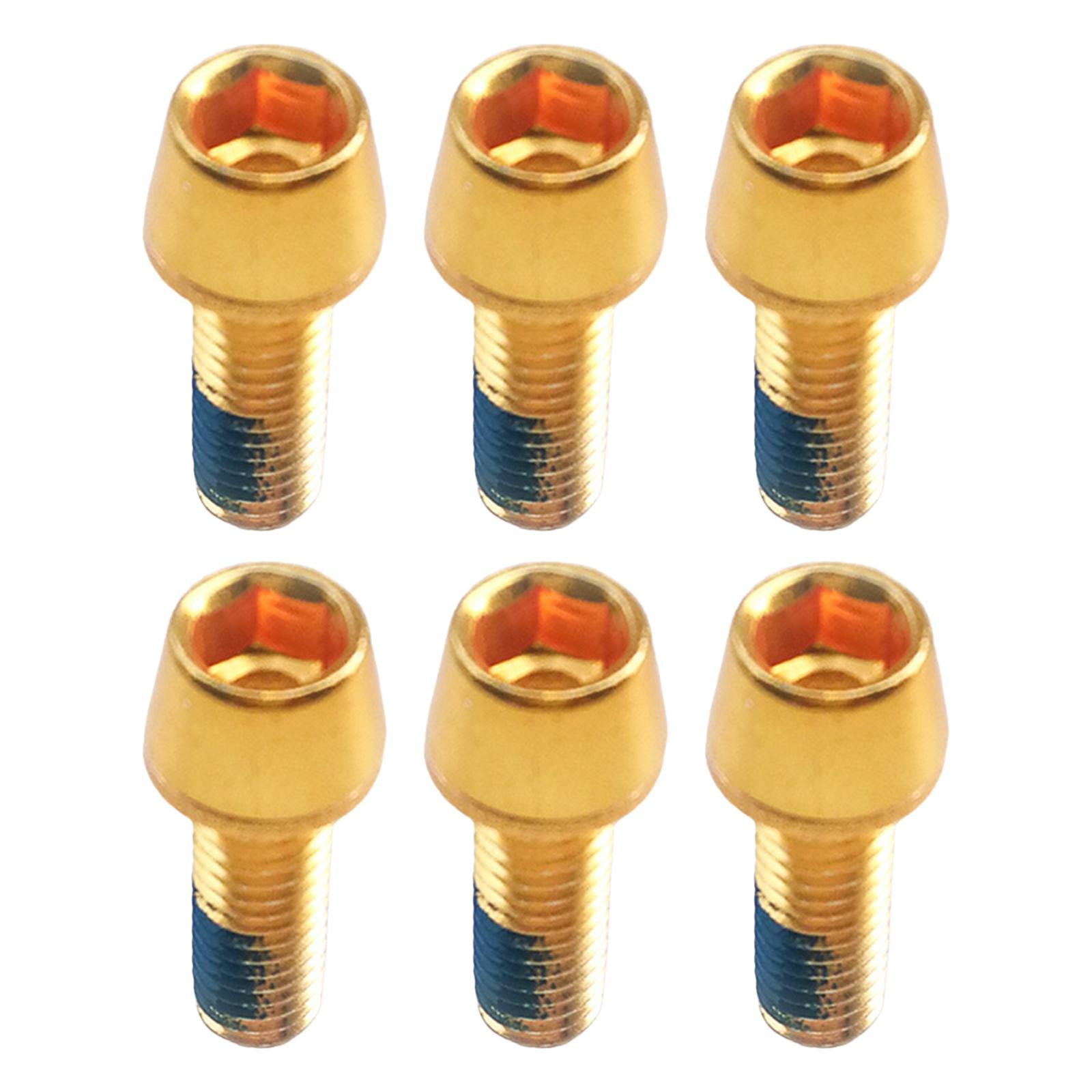 Magideal - 6x Tornillos De Vástago De Bicicleta, Tornillos De Vástago De Bicicleta, Tornillos De Repuesto De Vástago De Bicicleta Duraderos, Tornillo De Freno De Oro