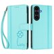 thumbnail image 3 of Funda Cartera Trébol para Samsung Galaxy S25 FE con Ranuras Tarjetas y Carga Inalámbrica Verde menta, 3 of 6