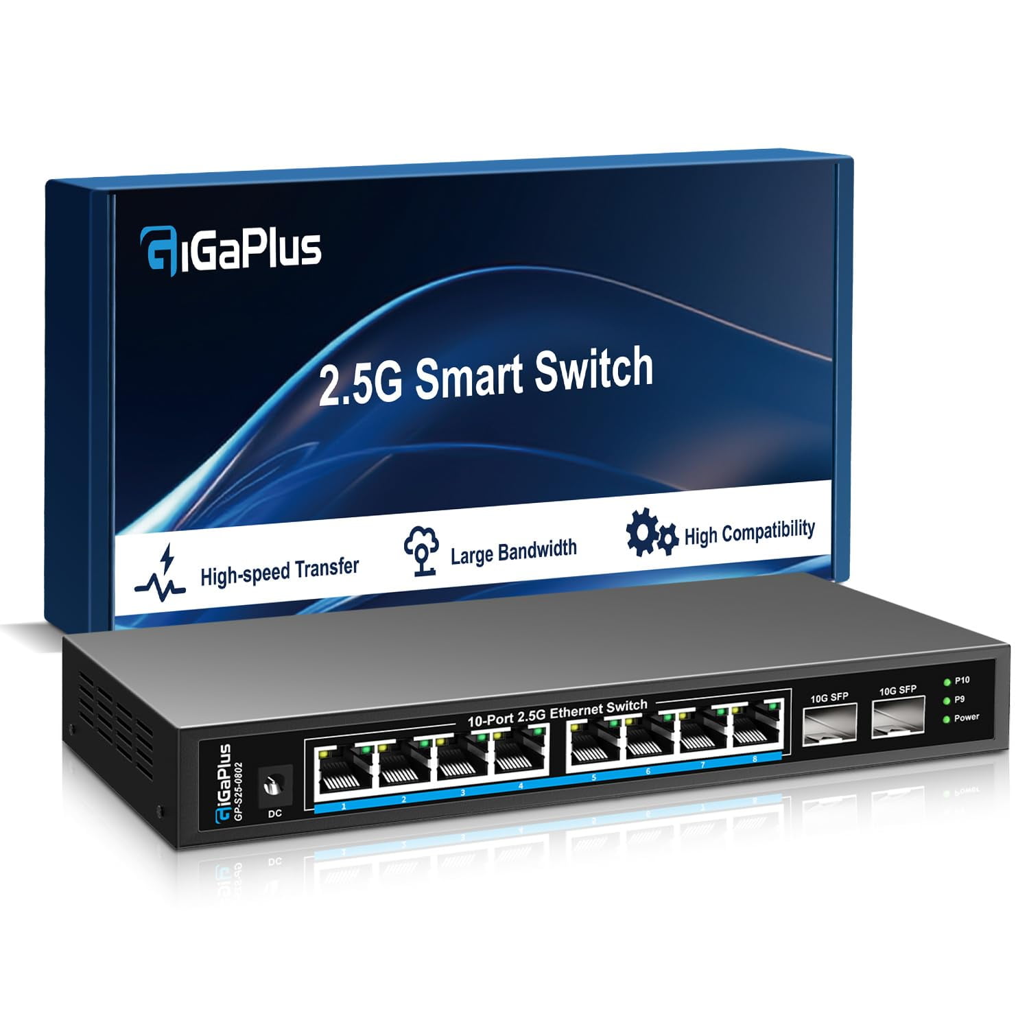 Conmutador Ethernet Gigaplus De 2,5 Gb, 10 Puertos, 8 X 2,5 G Base-t, 2 Puertos Sfp+ De 10 G