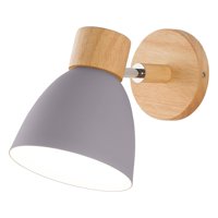 Magideal - Lámparas De Pared Nórdicas, Lámpara De Noche, Lámpara De Pared De Madera, Lámpara De Pared Macaron Para Cocina, Dormitorio, Salón, Pasillo, Iluminació Gris