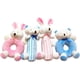 thumbnail image 5 of Conejito de peluche rosa para cuna de recién nacido, regalo de palo, juguete de conejo, sonajero, 5 of 6