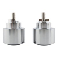 Magideal - 2 Piezas Tapas De Extremo De Empuñaduras De Manillar De Motocicleta Extremos De Manillar Tapas De Tapones De Extremo De Manillar Fáciles De Instalar P Plata