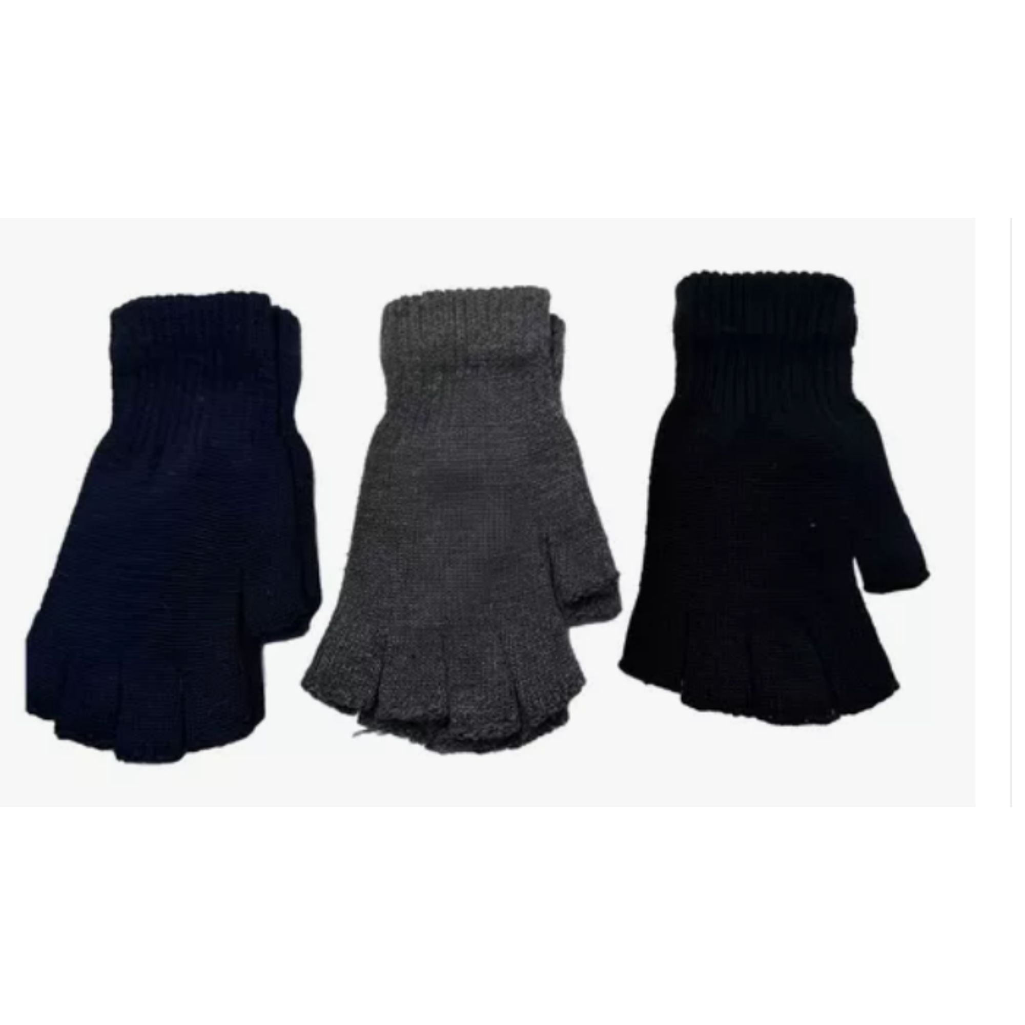 Mercado Ideas - Pack 3 Guantes De Lana Sin Dedos Colores Surtidos Unisex