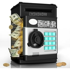 Veat00L - Alcancía Para, Banco De Dinero Con Contraseña/Lindo Mini Cajero Automático, Caja De Seguridad Para Dinero En Efectivo, Gran Y Práctico Regalo De Cumpleaños Para Niños Y Niñas