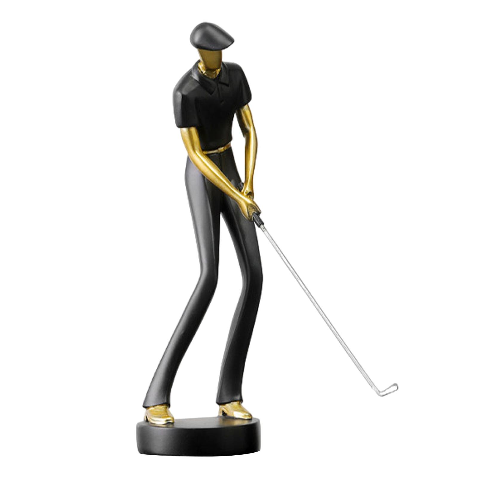 Bothyi - Figura De Golf, Regalo Decorativo Creativo Para El Hogar, Manualidades Para El Hogar, Regalo Para Amantes Del Golf, Color Negro C