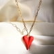 thumbnail image 1 of Collar Maxi Corazón Rojo | Baño en Oro 24K, 1 of 2