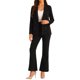 thumbnail image 2 of INSPIRE CHIC Traje de trabajo de 2 piezas para mujer, formal de negocios, blazer de doble botonadura y conjunto de pantalones, talla S, negro, 2 of 6