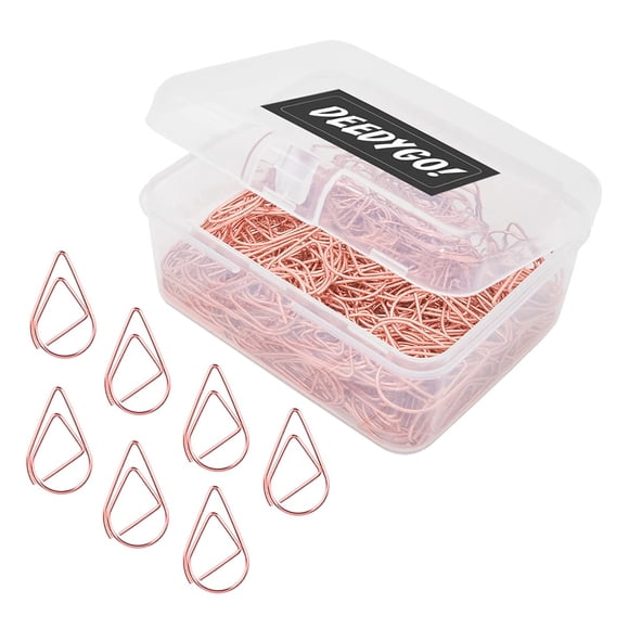 Clips de papel DEEDYGO, acero inoxidable, oro rosa, 250 unidades