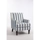 thumbnail image 1 of Upholstered Accent Chair, Vintage Armchair with Blue and White Striped Linen Fabric and Nailhead Trim for Living Room, 1 of 3