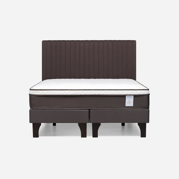 Cama Europea New Style 4 Plus Respaldo Lucio 2 Plazas