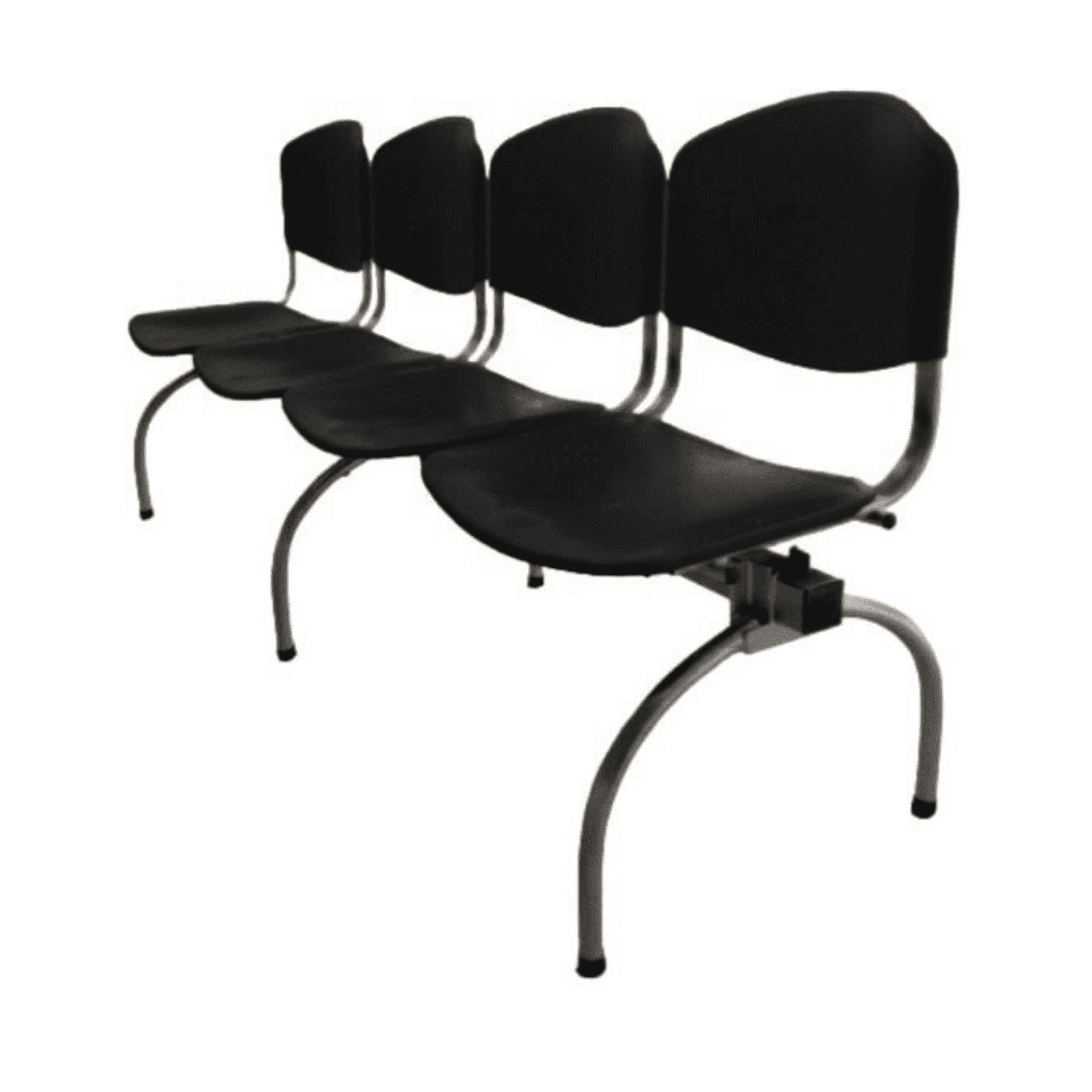 Incatex - Banqueta Iso 4 Asientos Polipropileno Desmontable Negra