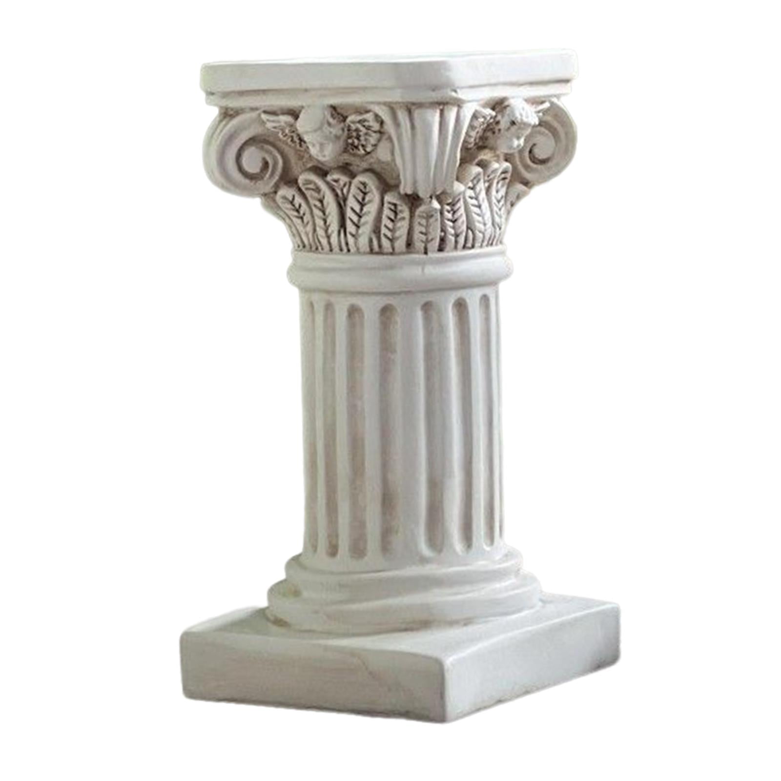 Magideal - Estatua De Pilar Romano Pedestal De Resina Candelabro Soporte Estatuilla Escultura Habitación Comedor Fiesta Cocina Diseño Paisaje Decoraciones
