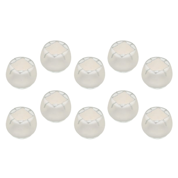 10pcs antideslizantes transparentes silla patas protectores de piso de madera redonda Size_D
