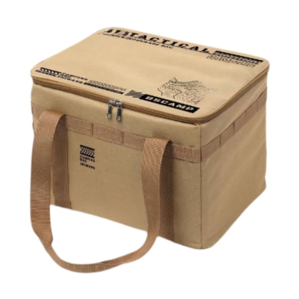 Bolsa de almacenamiento de campamento bolso de linterna de campamento múltiple o estuche de almacenamiento bolsita de tanque de gas para cocción de ga Caqui