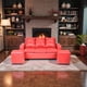 thumbnail image 2 of Living Emanuel 3 Cuerpos Y 2 Poufs - Cuero Sintético Pu Rojo, 2 of 6