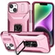 thumbnail image 1 of Funda Armada para iPhone 14 con Tapa Deslizante y Soporte Magnético Giratorio Rosa, 1 of 5