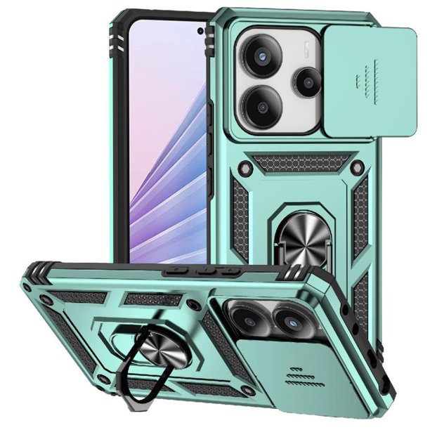 Funda Resistente Anillo Soporte Xiaomi Note 14 4G Privacidad Cámara Montaje Magnético Verde