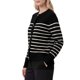 thumbnail image 3 of INSPIRE CHIC Cárdigan de Punto a Rayas para Mujer Cuello Redondo con Botones Mangas Largas Ajuste Regular Diario Trabajo Vintage Casual Suéteres Top Pequeño Negro, 3 of 6