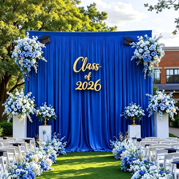 Gallety Royal Blue Backdrop Curtain for Wedding, Photo Backdrop