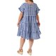 thumbnail image 3 of Vestidos de Gingham de Talla Grande para Mujeres de Agnes Orinda, Cuadros de los Años 50, Cuello Redondo, Manga con Volantes, Vestido Babydoll de Verano Casual Midi con Bolsillo 4X Azul Real, 3 of 6