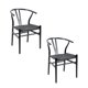 thumbnail image 1 of Pack 2 Sillas Wishbone Rattan - Negra con hilo negro, 1 of 4
