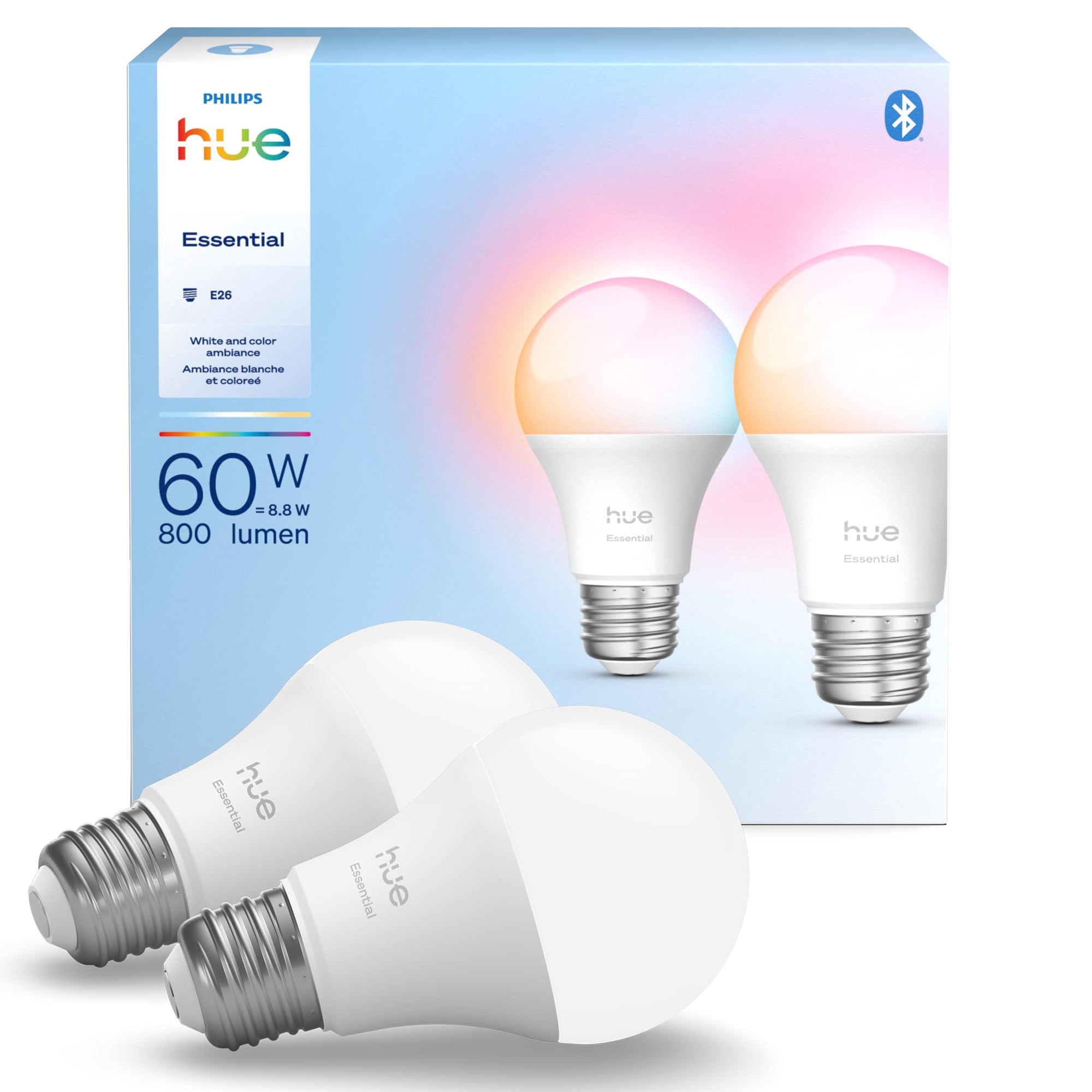 Bombilla Led Inteligente Philips Hue Essential A19 Blanca Y En Color