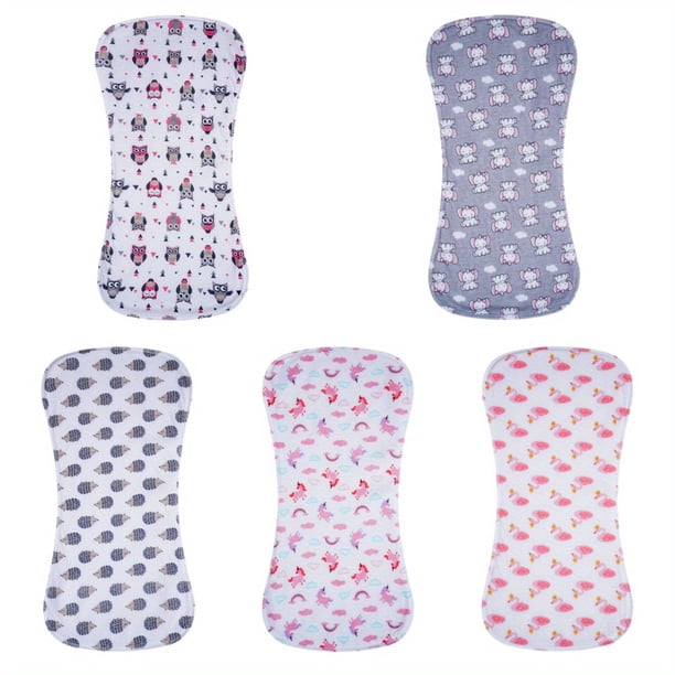 5 Pack Cotton Baby Burp Cloths Extra Absorbent Soft For Baby Boys And Girls