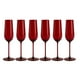 thumbnail image 1 of Set 6 Copas Flauta Full Color Rojo Allegra 200mL Vidrio, 1 of 3
