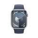 thumbnail image 2 of Reacondicionado Funda de aluminio plateado para Apple Watch Series 9 [GPS + Cellular 45 mm] con correa deportiva azul tormenta S/M (renovada), 2 of 5