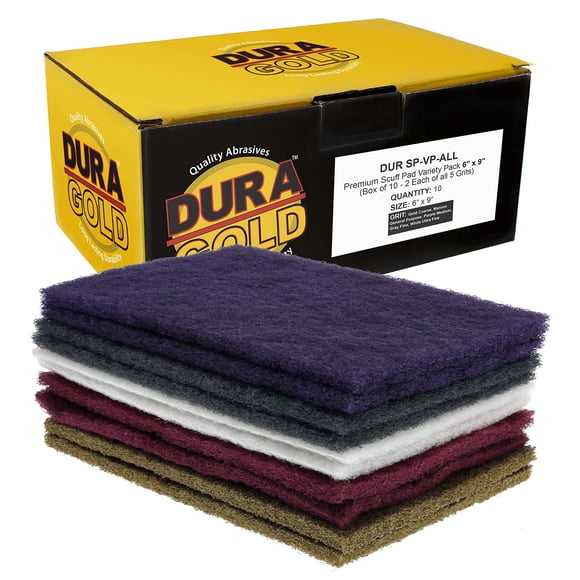 Paquete variado Scuff Pad Dura-Gold Premium, 6 x 9, 10 a 10 unidades