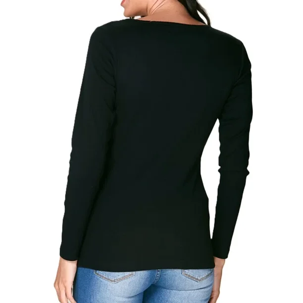 Camiseta Mujer Lady Genny K-321 Algodón Rib Manga Larga