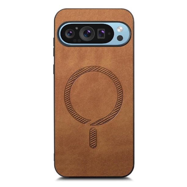 Magnetic Slim Case for Google Pixel 9 Pro with Camera Guard & Anti-Scratch Back Brown