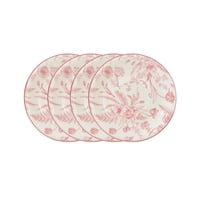 Disparo - Set 4 Tazas Con Platillos Royal 260Ml 15Cm Diseño Rose Cocina