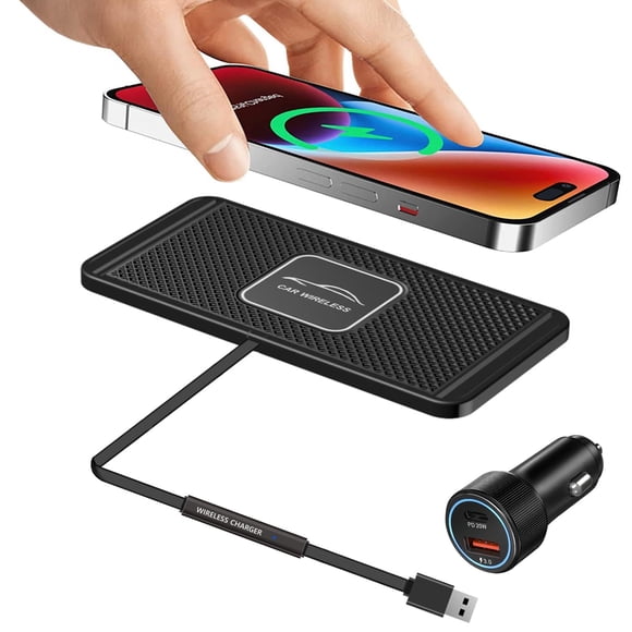 Base de carga inalámbrica TASUMATO con kit de adaptador para auto QC 3.0