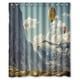 thumbnail image 1 of Cortina de ducha con diseño de globo y ganchos, tamaño 60 x 72 pulgadas, 1 of 3