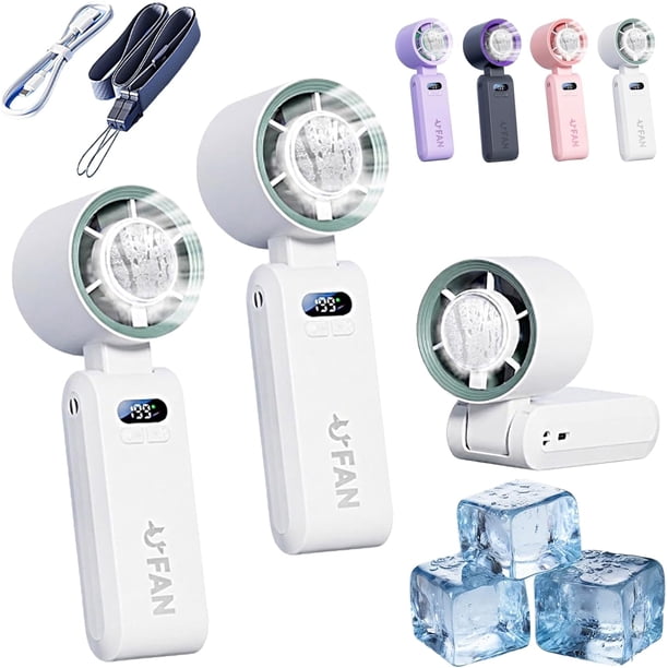 Ventilador turbo portátil mano refrigeración con almohadilla hielo 199 velocidades cordón