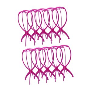 Ioensy - 10 Piezas Soporte De Exhibición De Sombrero Soporte De Almacenamiento Estable Para Postizos De Salón Rosa