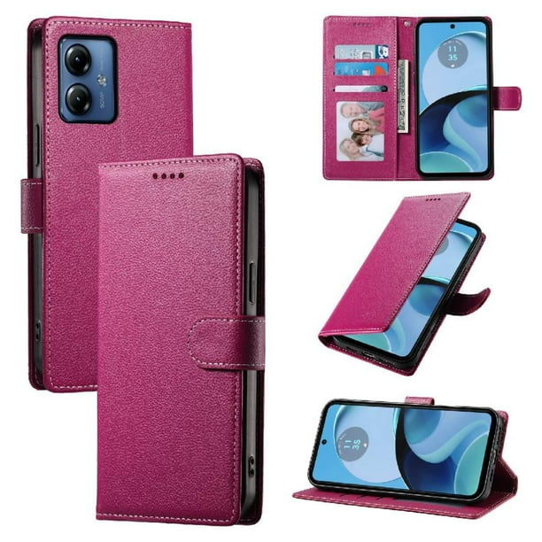 Funda para FOXDOCK Motorola Moto G14 4G– Cuero Premium, 3 ranuras para tarjetas, Protección contra impactos