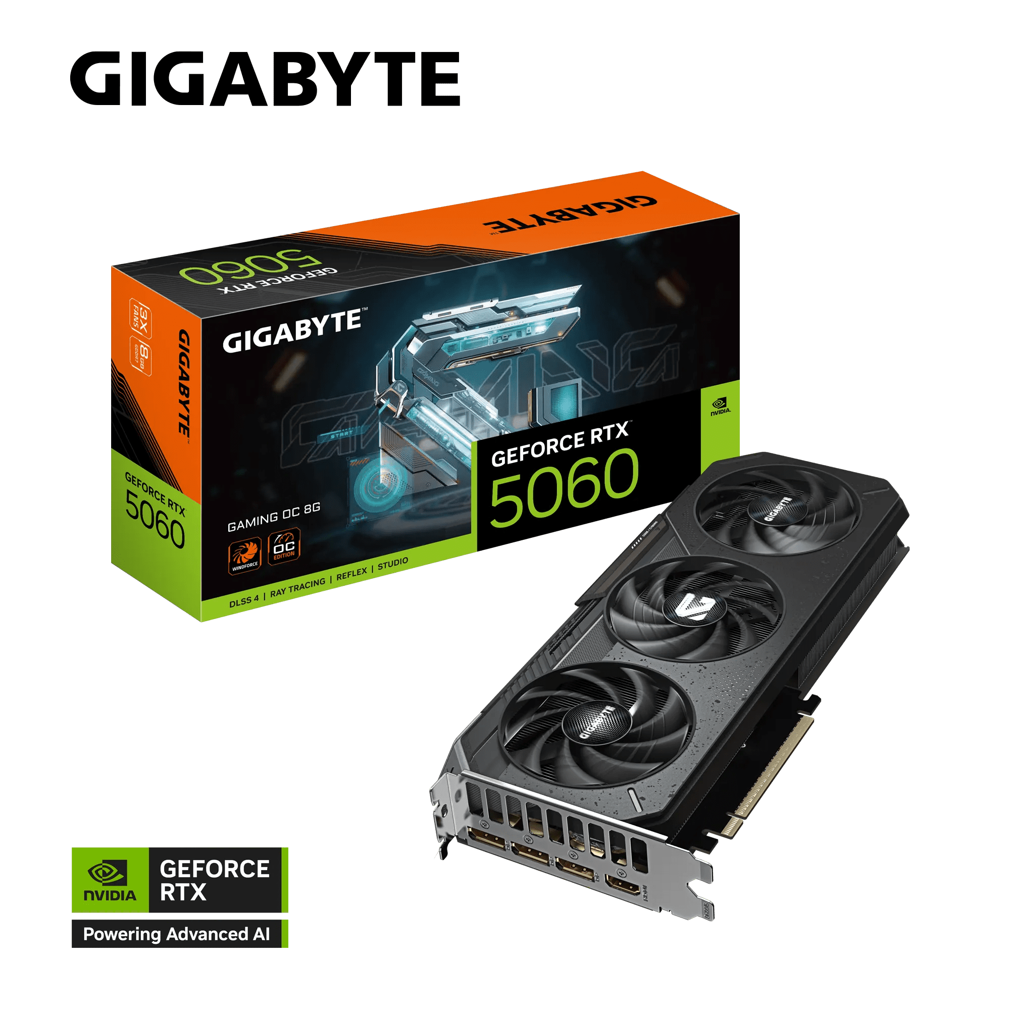 Gigabyte - Tarjeta De Video Nvidia Geforce Rtx 5060 Gaming Oc, 8gb Gddr7, 128-bit, Pci-e 5.0