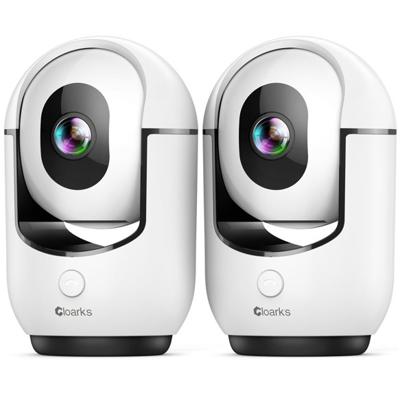 Cámara de Seguridad Cloarks 2K Pan/Tilt WiFi Paquete de 2