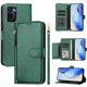 thumbnail image 3 of Funda tipo cartera para REALME 9i 4G con bolsillo con cremallera, tarjetero, soporte, correa para la muñeca y tapa de cuero verde, 3 of 5